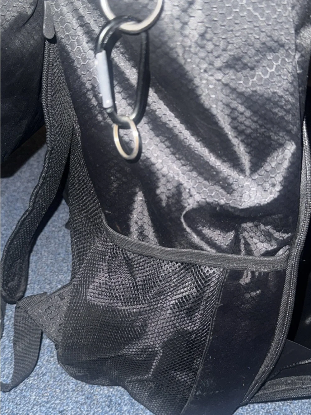 Reflective Black Backpack with Front Bungee